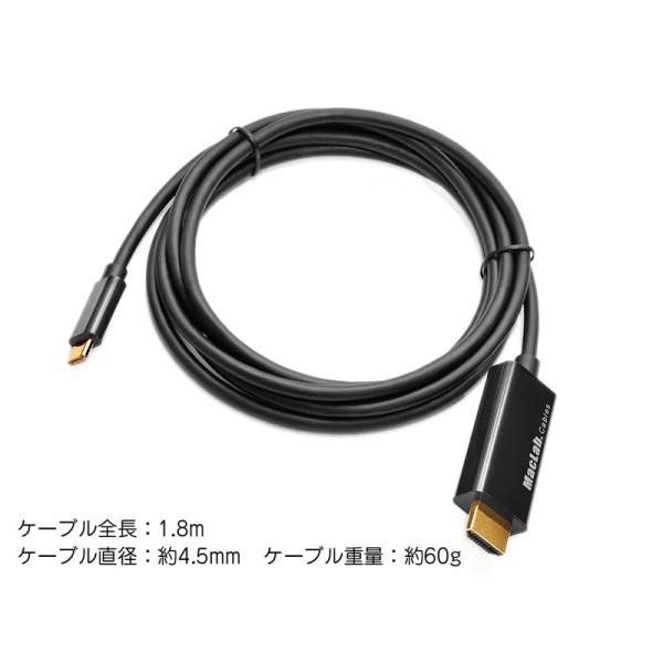 USB C Type-C HDMI 変換ケーブル MacLab. 1.8m Thunderbolt3 1年保証