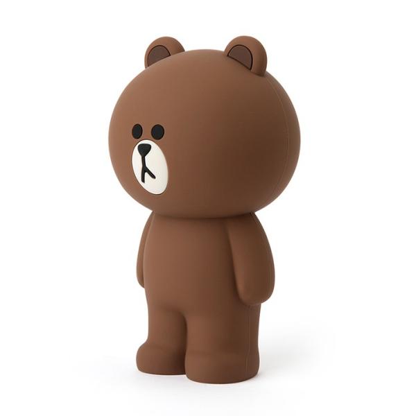 LINE FRIENDS ラインフレンズ シリコンペンケース - ブラウン 見た目もキュートな自立する筆箱 /【Buyee】