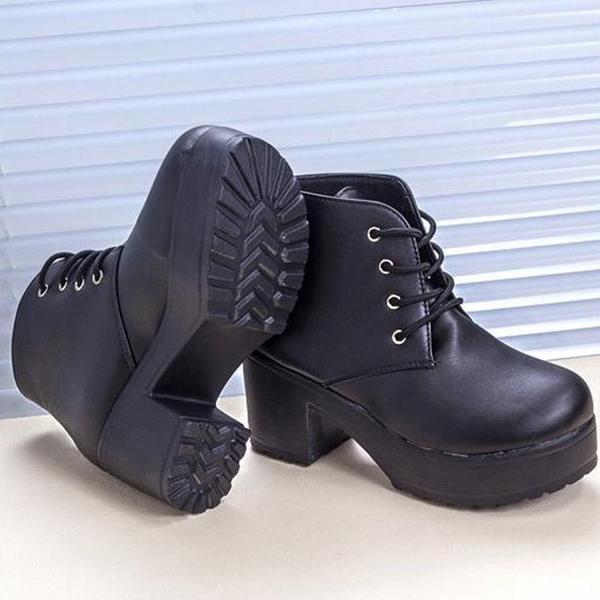 ショートブーツ・ブーティ ROCK BOOTIES ブーツ ブーティー ショートブーツ レースアップブーツ 厚底 太
