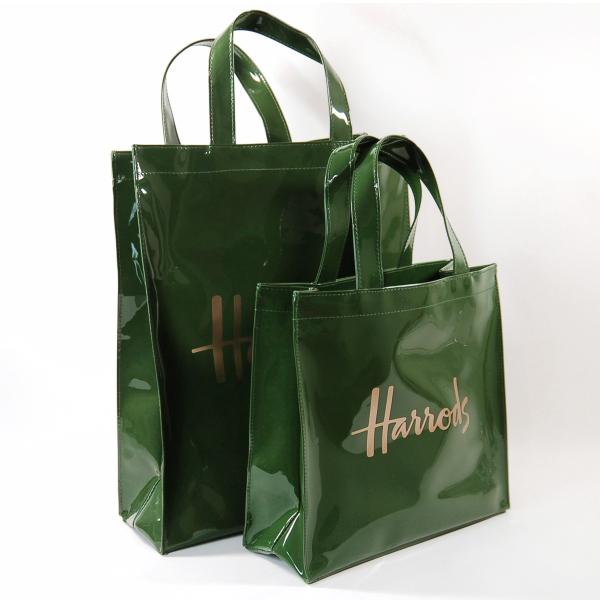 HARRODS ハロッズ 正規品 緑 PVC トートバック Mサイズ Harrods