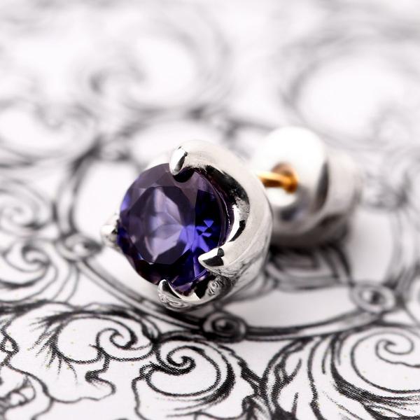 ブラッディマリー Bloody Mary ナット ピアス w/アイオライト - 木の実