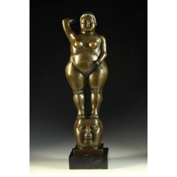 送料無料大人気ブロンズ像 立つ太い裸婦 Botero 35cm インテリア家具
