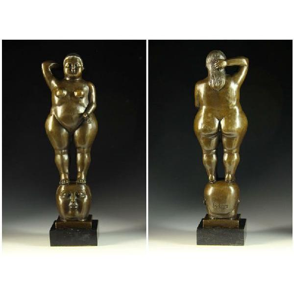 彫刻　立つ 送料無料大人気ブロンズ像 立つ太い裸婦 Botero 35cm インテリア家具