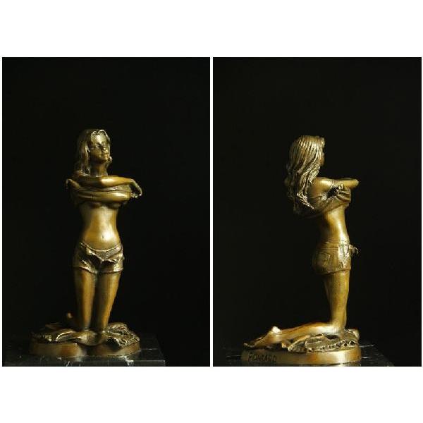 大型ブロンズ乙女像名品46.5cmインテリア 彫刻 銅像