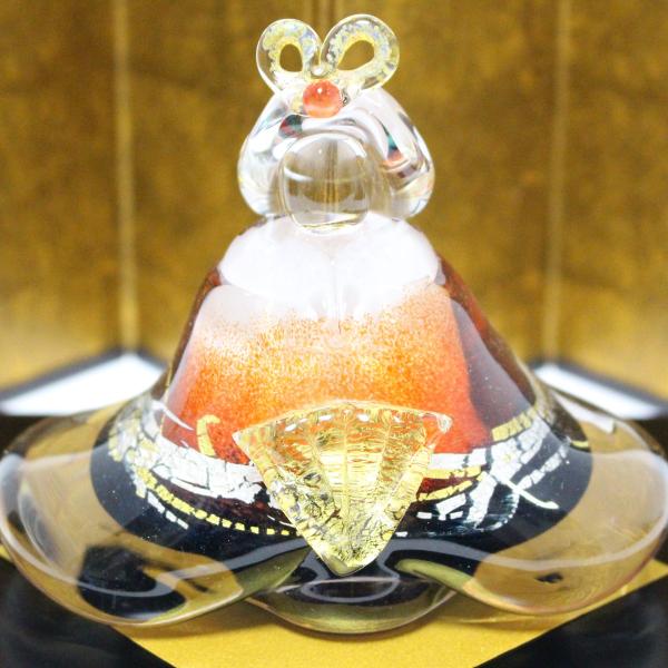 ガラスのお雛様 富士雛 (ふじびな) 雪洞 (ぼんぼり) 付き glass calico 