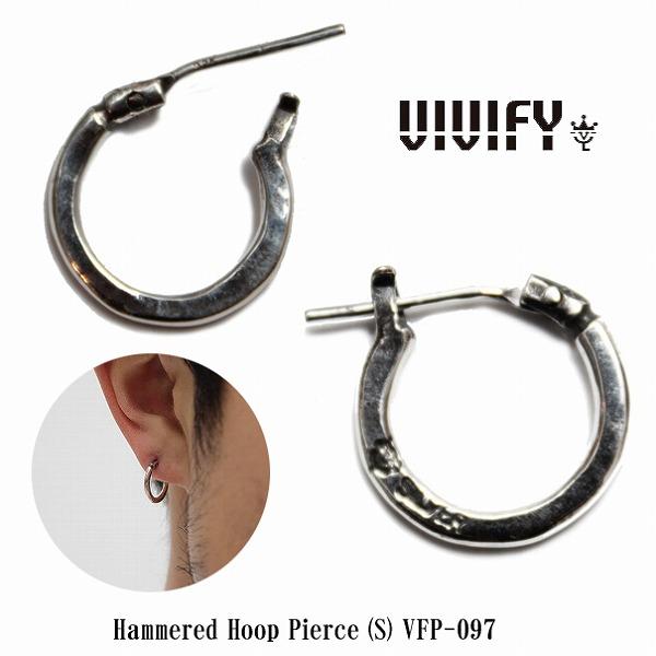 VIVIFY ビビファイフープピアスシンプルシルバーHammered Hoop Pierce