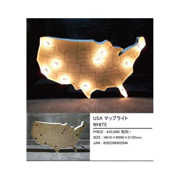 ホワイト】 USA MAP IMPACT SIGN LIGHT (USA アメリカ マップ