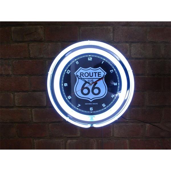 ROUTE66 NEON CLOCK ルート66 ネオンクロック（壁掛け時計 ウォールクロック ネオン看板 ネオン管 NEON SIGN ネオンサイン  看板 アメリカン雑貨 ）【お取り寄 /【Buyee】