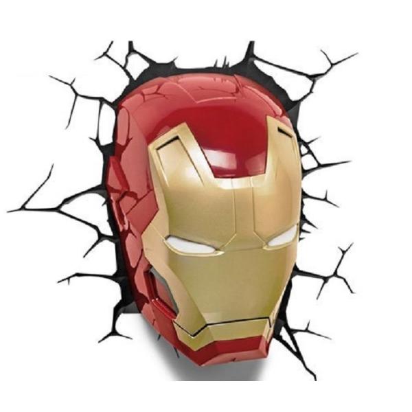 アイアンマン　スパイダーマン　3D デコライト　マスク ディズニー　ユニバ アイアンマン Iron Man 3Dデコライト マスク 顔 フィギュア