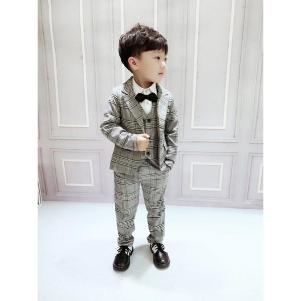 七五三，英国風男の子スーツ靴6点セット、フォーマル発表会結婚