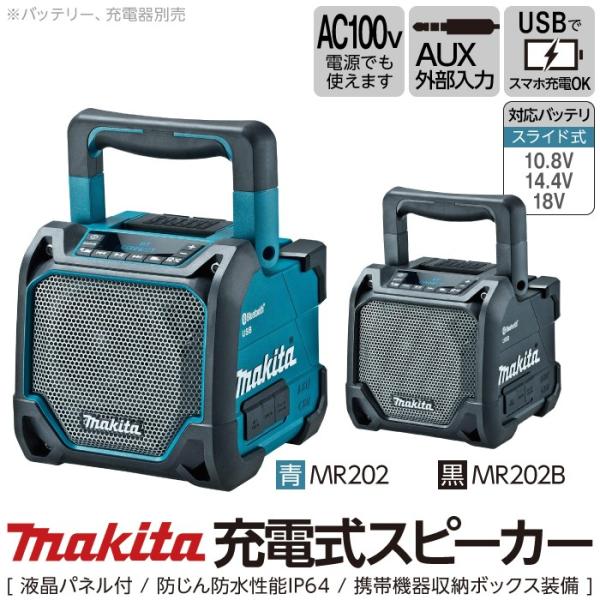 マキタ/ makita 充電式スピーカ青MR202 / 黒MR202B 家電充電式