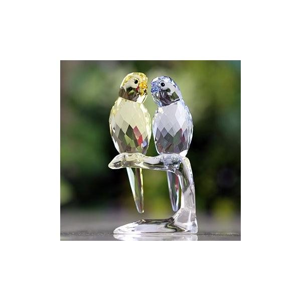 スワロフスキー置物（Swarovski） 美しい鳥たちセキセイインコ
