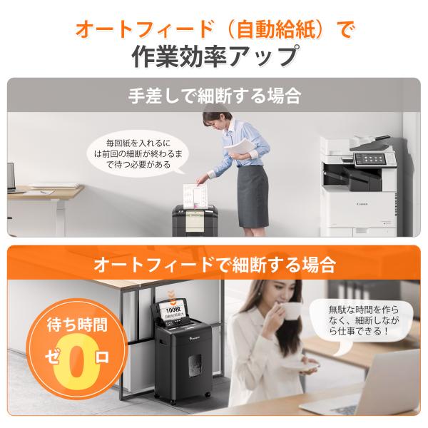 Bonsaii オートフィード シュレッダー 業務用 自動細断最大100枚