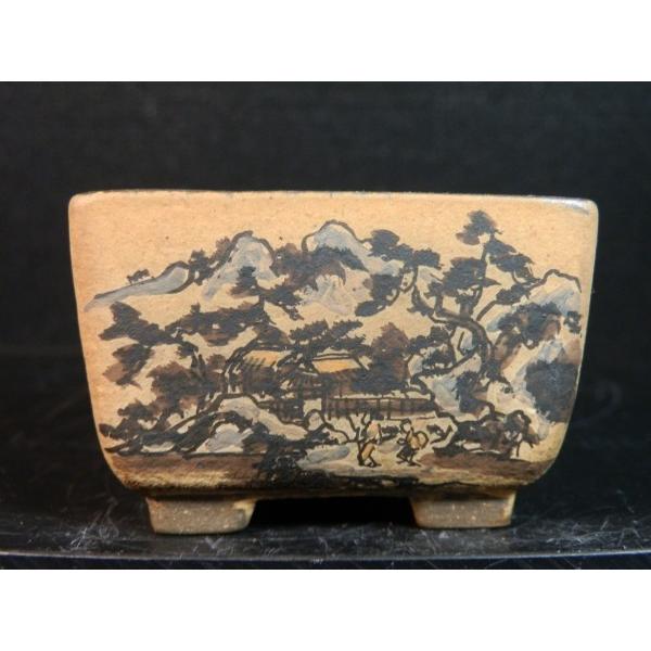 陶翠山水染付図長方切足鉢2号/【Buyee】