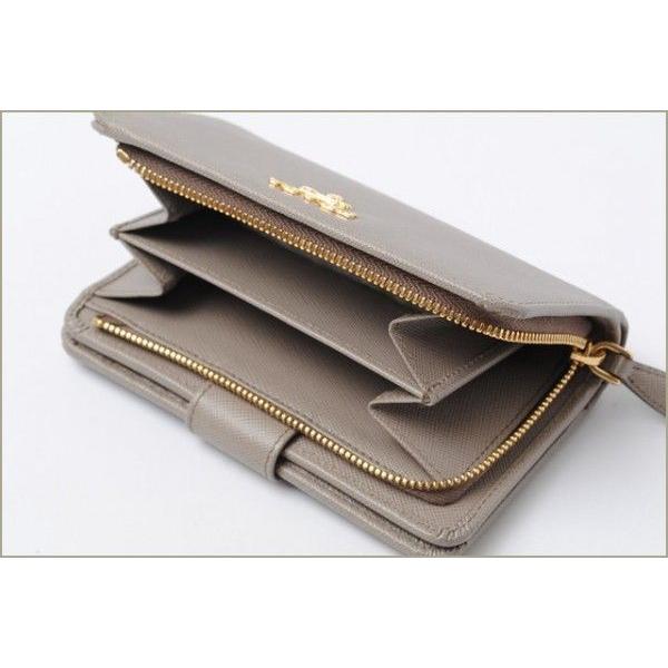 PRADA プラダ 2折財布 1M1225 SAFFIANO METAL/ 型押しレザー ARGILLA 