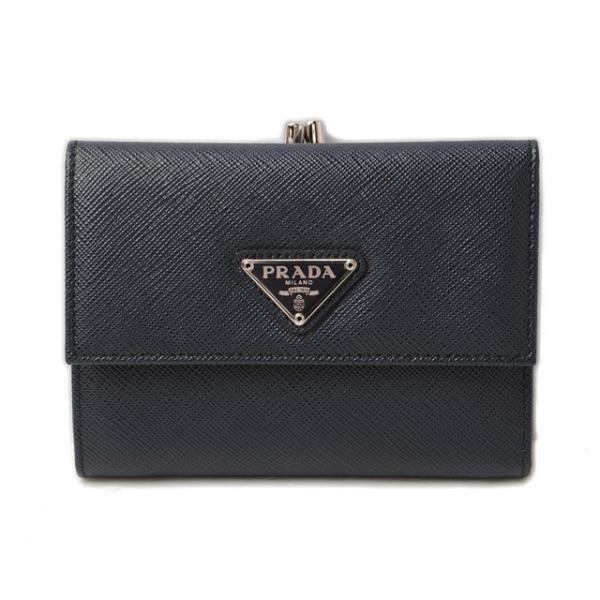 プラダ 財布 PRADA がま口財布 1ME392 SAFFIANO TRIANG/サフィアノ 