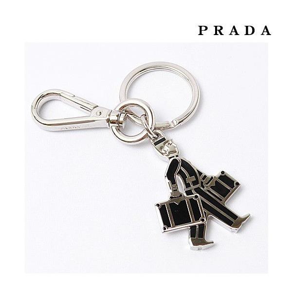 PRADA プラダ フック付キーホルダー ポーター・モチーフ/シルバー