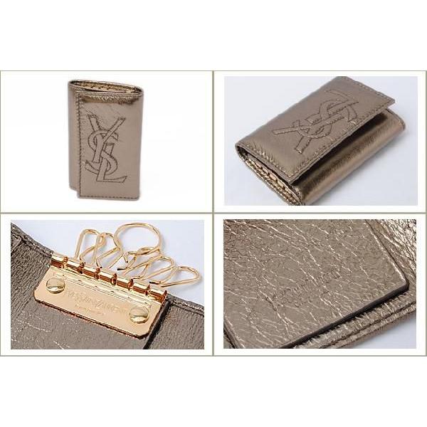 SAINT LAURENT ベージュ レザー キーケース（Yves Saint Laurent