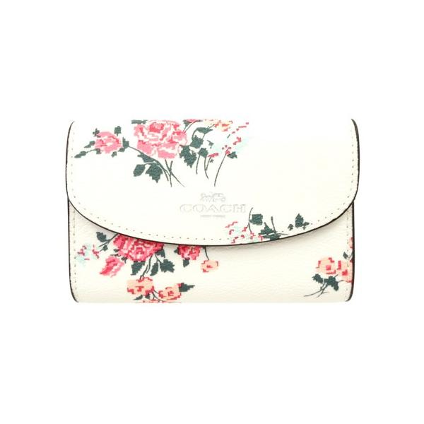 COACH 花柄レザーキーケース ホワイト アイテム別 ＞ 財布・キーケース ＞ コーチ PVC 花柄6本用キー