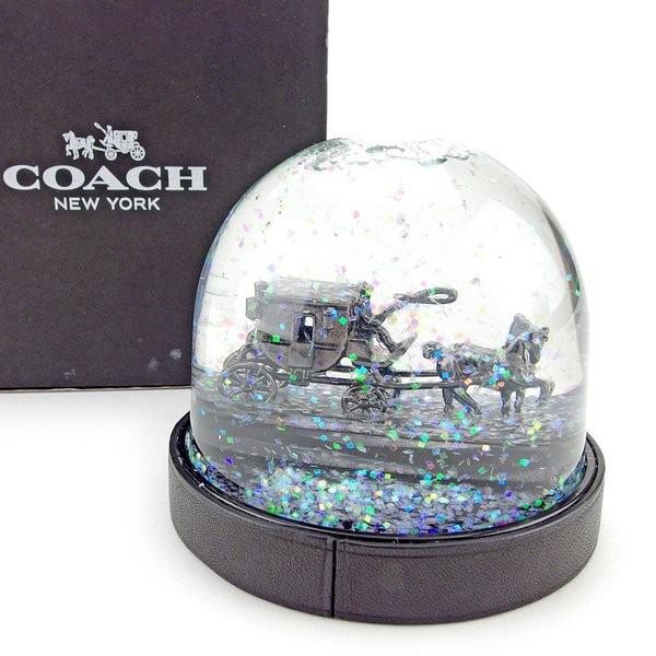 売れ筋・人気アイテム 商品 Coach コーチ スノードーム 中古 置物 ブラック系 クリア 馬車 その他