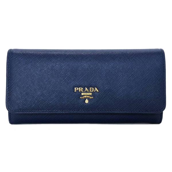 美品プラダ長財布レザーサフィアーノブルー青レディース1M1132 牛革財布レディースメンズロゴPRADA 型押しレザー/【Buyee】