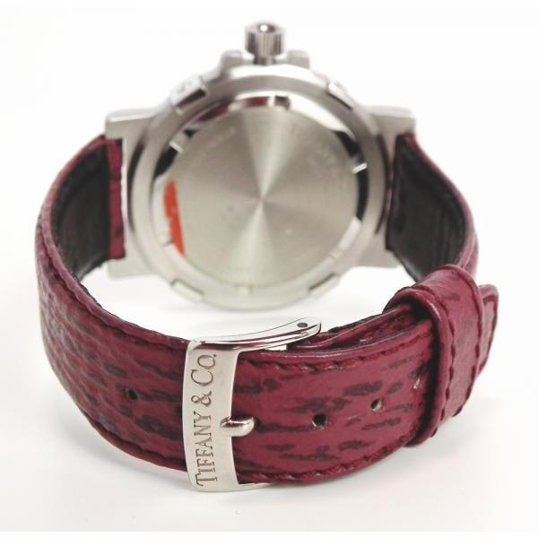 ティファニー ダイバー型 メンズ 腕時計 純正革ベルト 美品
