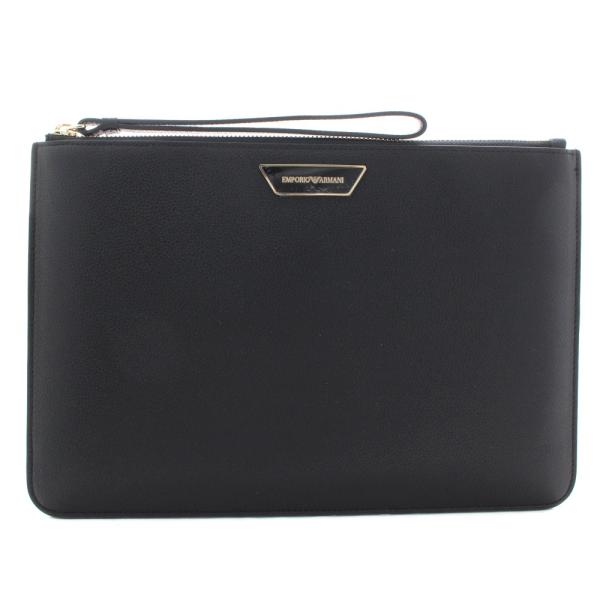 【未使用級】箱付き エンポリオアルマーニ クラッチバッグ ブラック ロゴプレート Brandol / EMPORIO ARMANI エンポリオアルマーニ クラッチバッグ