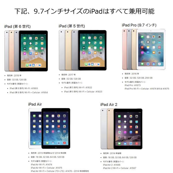 iPad Pro 9.7インチ|第5/6世代 iPad|第1/2世代 iPad Pro 12.9 /iPad