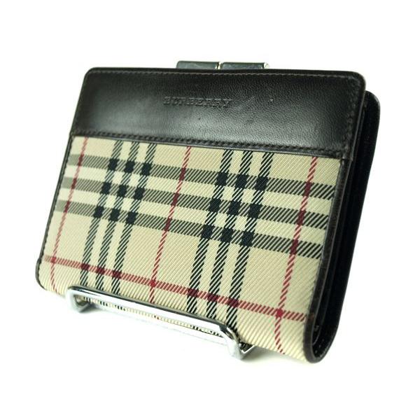 Burberry- バーバリー 2つ折りがま口財布【ノバチェック】【中古