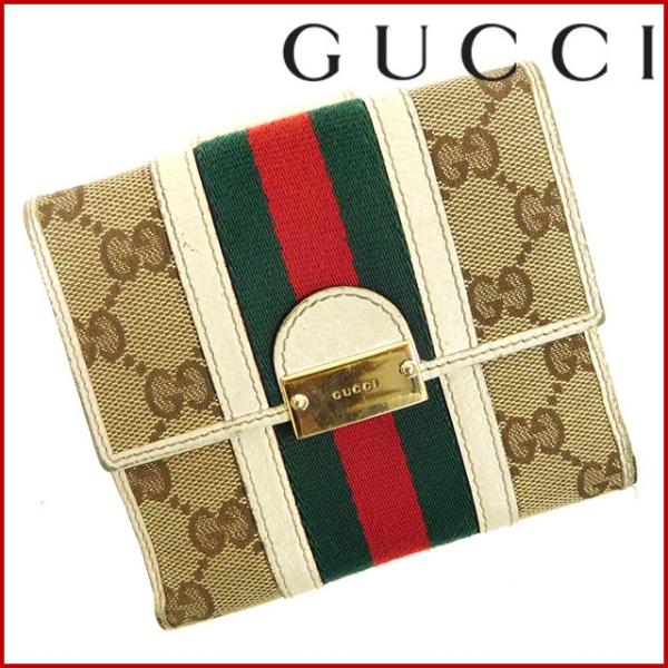 グッチ 財布 レディース (メンズ可) GUCCI 二つ折り財布 Wホック