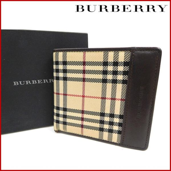 バーバリー 財布 レディース (メンズ可) BURBERRY 二つ折り財布