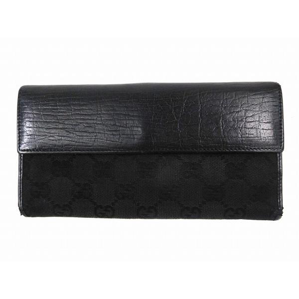 841 GUCCI グッチ 長財布 キャンバス ブラック 2184・74210 正規品 新品 グッチ財布 グッチ長財布 グッチキャンバス グッチ