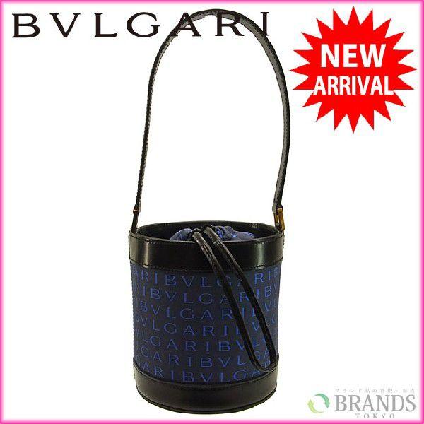 BVLGARI ブルガリ　ハンドバッグ　ロゴマニア　ビーゼロワン　筒形　ネイビー古物市場