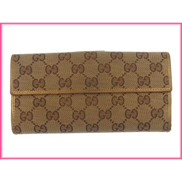 グッチ財布レディース(メンズ可) GUCCI 長財布Wホック二つ折りGG柄ミニ