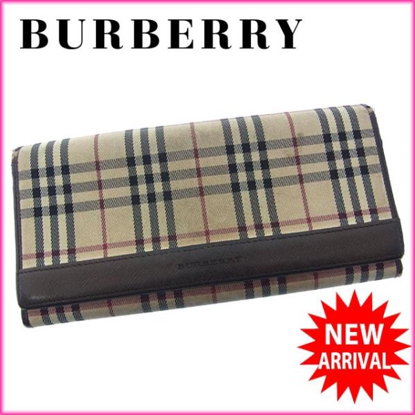 BURBERRY バーバリー 長財布 がま口 二つ折り ノバチェック 中古 X7733