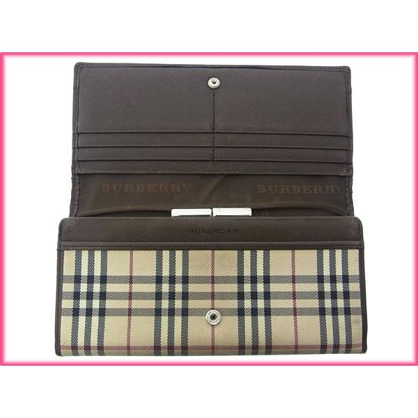 良品　Burberry バーバリー　ノバチェック柄　二つ折り財布　がま口 BURBERRY バーバリー がま口 財布 二つ折り レディース メンズ