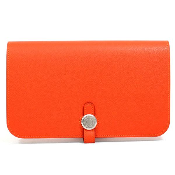 HERMES エルメス コンパクト 財布 ドゴン デュオ オレンジ フー HERMES エルメス コンパクト 財布 ドゴン デュオ オレンジ フー