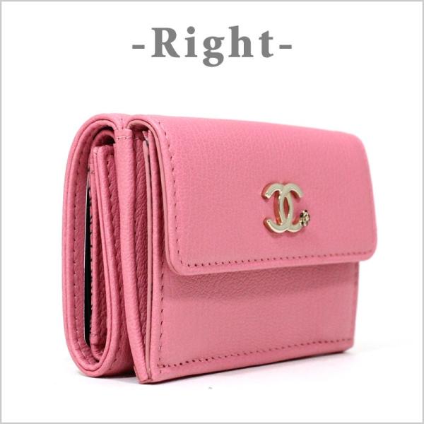 シャネル CHANEL ミニ財布 3つ折り財布 スモールフラップ