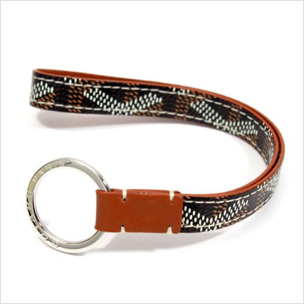 Goyard Sesame Key Holder Goyardine Tan Brown Leather