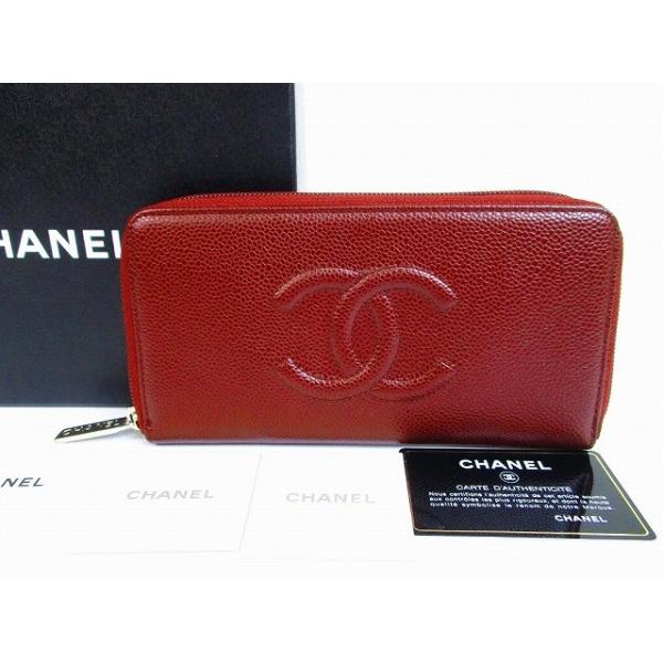 シャネル CHANEL キャビアスキン CCロゴ ココマーク ラウンド