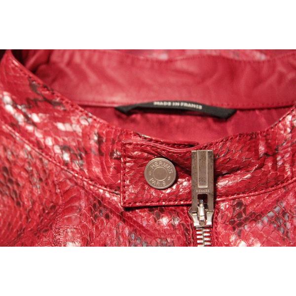エルメス HERMES BLOUSON DROIT パイソン ラムスキン レザー エルメス HERMES BLOUSON DROIT パイソン ラムスキン レザー