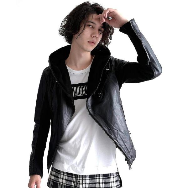 BUFFALO BOBS フードレザージャケット JOHNNY CASCADE(ジョニーカスケード)レザー フード ライダース