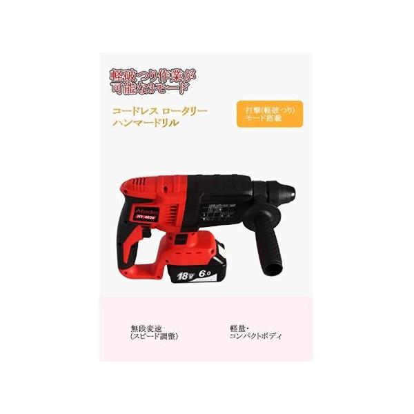 Abeden製 マキタ互換 コードレス ハンマードリル（赤）HY-4020