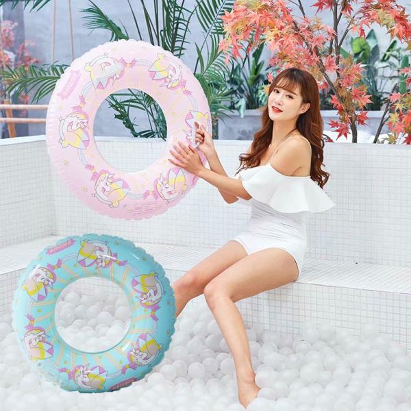 浮き輪 浮輪 フロート 子供 大人用 90cm 70cm ピンク・ブルー ユニコーン ビーチ 海 プール 水遊び 浮き具 90cm /【Buyee】