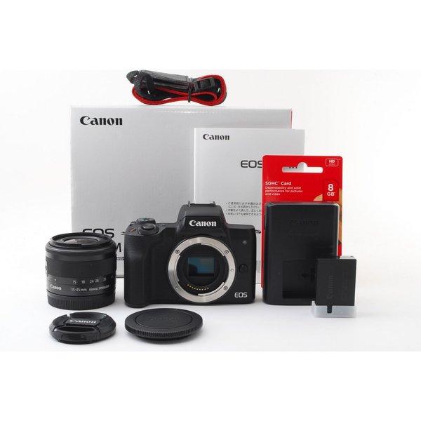 キヤノンCanon EOS Kiss M ブラックレンズキット美品Wi-Fiで新品