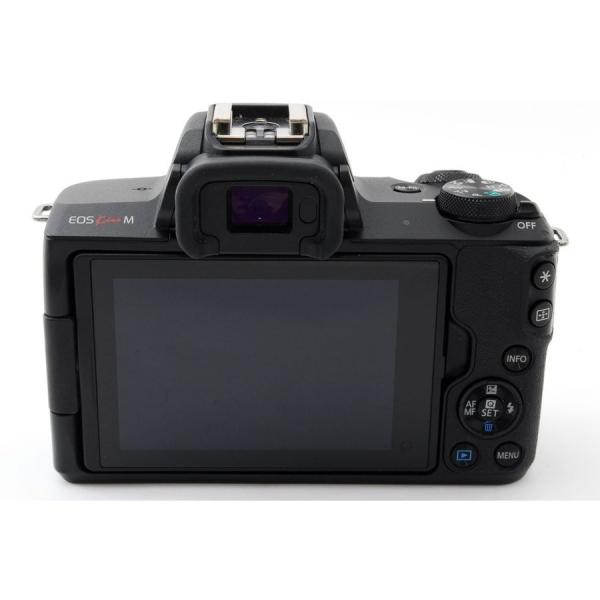 キヤノンCanon EOS Kiss M ブラックレンズキット美品Wi-Fiで新品SD