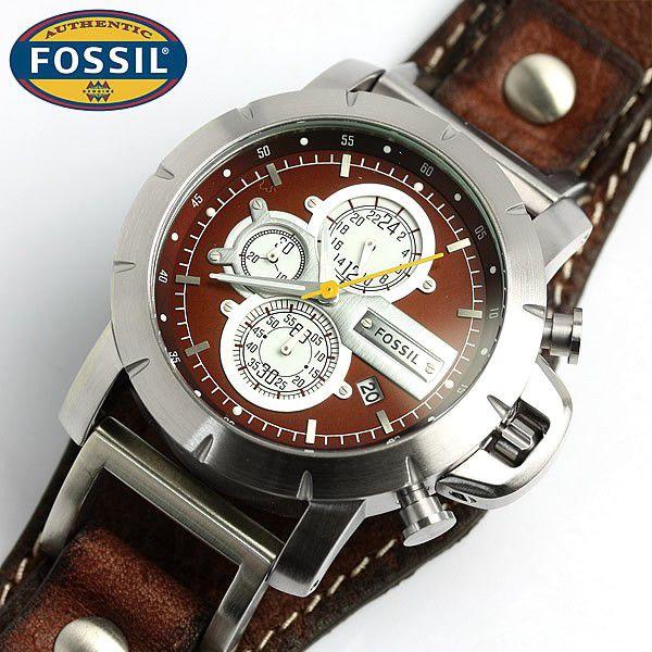 FOSSIL フォッシル腕時計メンズ革ベルトレザークロノグラフ