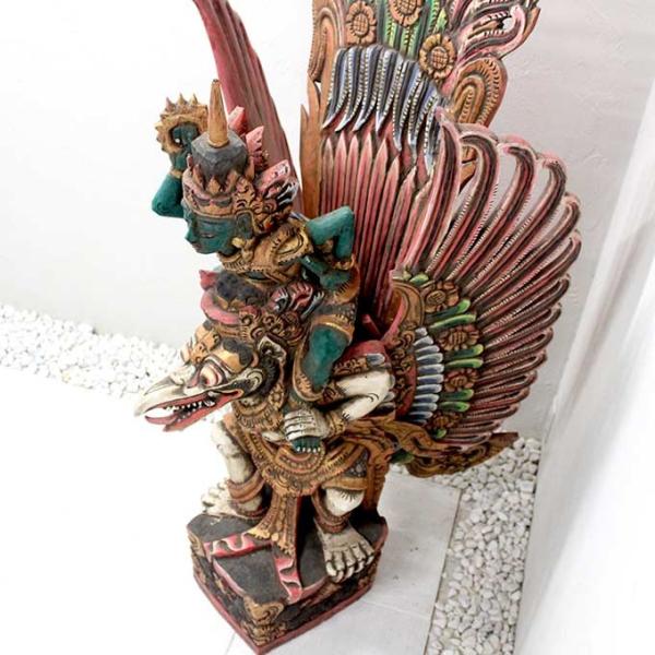 バリ島木彫り・火の鳥ガルーダ - 置物