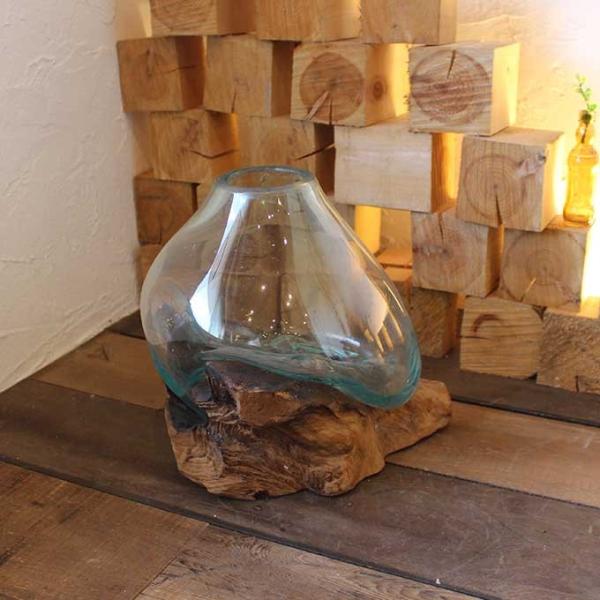 ガラスと流木のオブジェ 花器 花瓶 金魚鉢 プランターバリ風 ガラスと流木のオブジェ 花器 花瓶 金魚鉢 プランターバリ風