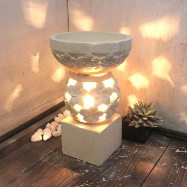 灯篭 石像 ライト 照明 プルメリア H26 バリ風 アジアン インテリア